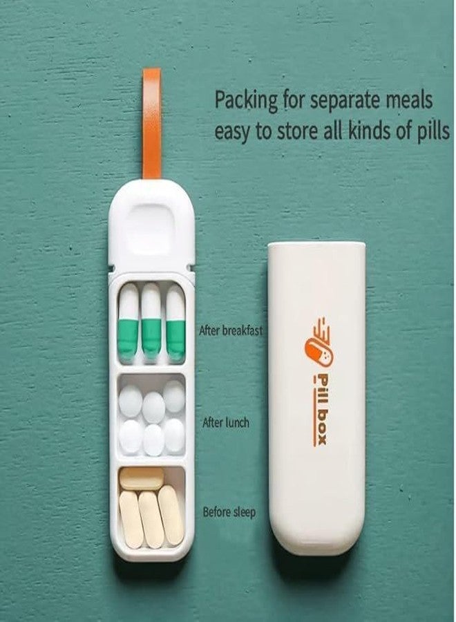SRUSTEPY Portable Pill Organizer Box with 3 Compartments, Travel Medicine Container with Loop. - Image 4